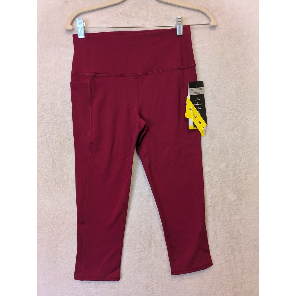NEW Skechers Capri Leggings Women's Smallโ Beet Red High Waisted